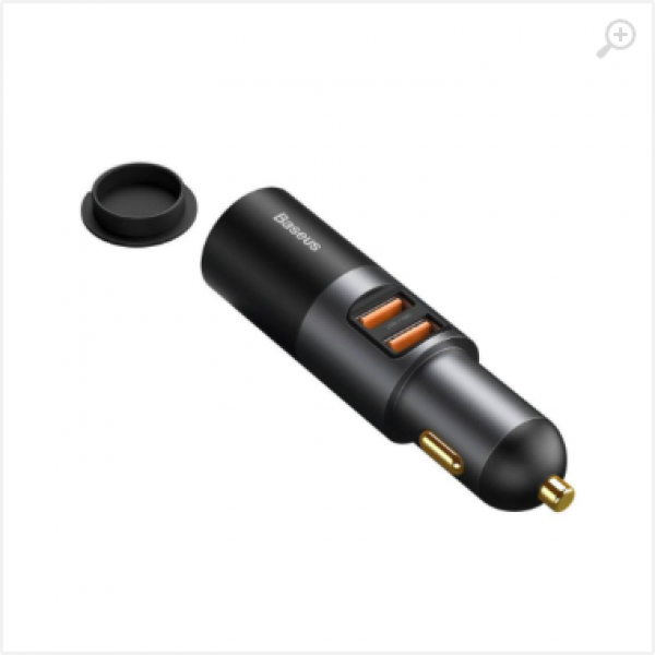 USB Car Charger - Baseus Share Together, 2xUSB (U + U + Lighter), 120W, Gray CCBT-D0G