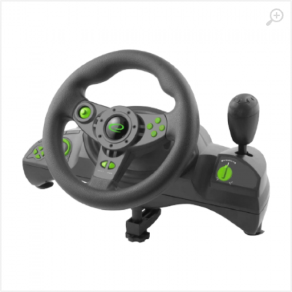 Wheel Esperanza NITRO EGW102, Vibration Force, 12 action buttons, Direction trigger, Digital paddles, Rotation 270 degrees, for PC/PSX/PS2/PS3, USB, Black
