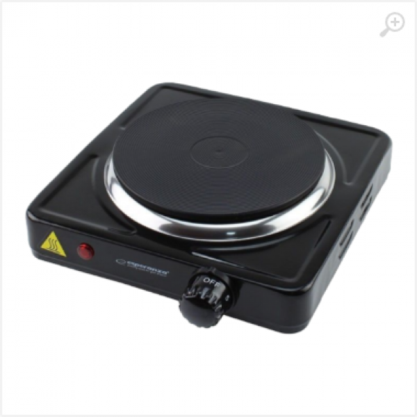 Electric Hot Plate Esperanza PINATUBO EKH002K Black, 1500W 5 temperature degrees thermostatic protection against overheating The indicator light (on / off)