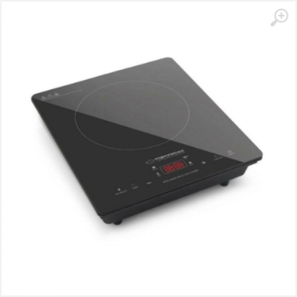 Induction Hot Plate Esperanza VESUVIUS EKH009 (EKH006) Black, 2000W, Cooking surface: Unpolished black crystal glass 12-20cm, 50% cooking time savings as