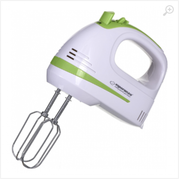 Hand Mixer Esperanza APPLE PIE EKM011, 400W, Ajustable speeds + turbo level; 2x dough hook, 2x beater