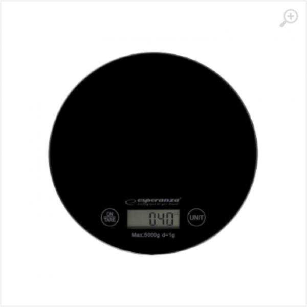 Kitchen Scale Esperanza MANGO EKS003K Black Touch buttons, Maximum capacity: 5000g, Division: 1g, Four units of measure: g /lb/oz/kg, Tare Function, Overload