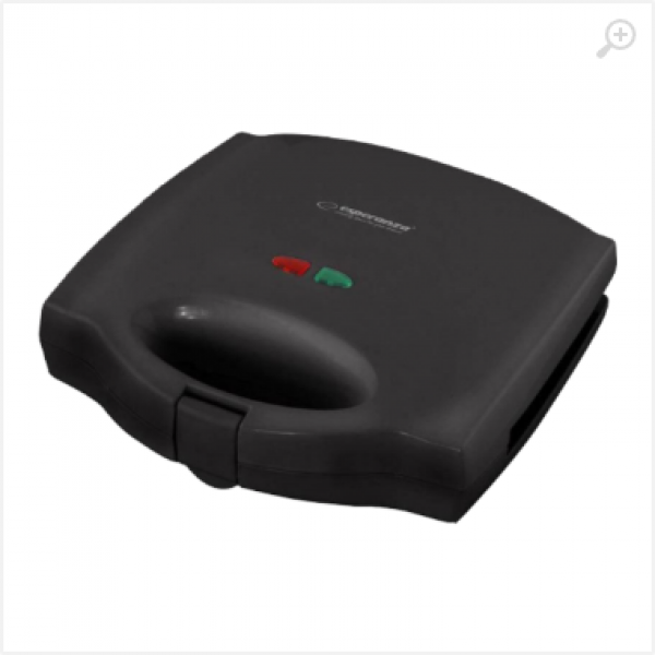 Sandwich Maker Esperanza PORTABELLA EKT006K Black 750W, 3 in 1 functions (sandwich maker, waffle maker and grill), automatic temperature control, non-stick Sandwich Maker Esperanza PORTABELLA EKT006K Black 750W, 3 in 1 functions (sandwich maker, waffle maker and grill), automatic temperature control, non-stick