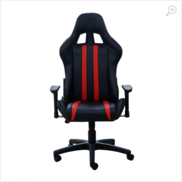 Gaming chair SPACER SPCH-TRINITY-RED Black-Red, Synthetic PU,120 kg max., Adjustable Back Angle 90°- 135°, Armrests ajustable, Pillow-2