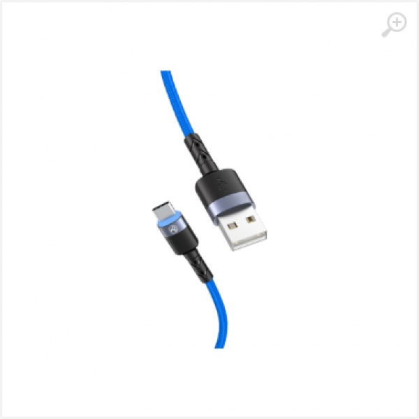 Cable USB - Type-C, cu LED, 3A, 1.2m, Tellur Blue TLL155344