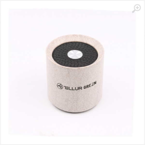 Boxa portabila Bluetooth,Tellur Green 3W, crem, Ecomaterial - Wheat straw fiber 35% + 65% ABS TLL161231