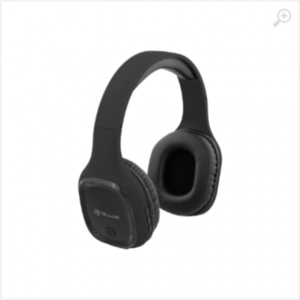 Casti Bluetooth, Over-ear, Pulse, Microfon, Timp de joc muzical până la 8h, Tellur Black TLL511271