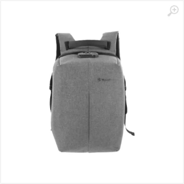Rucsac-Laptop, Antifurt V2, USB charging port 15.6", Anti-theft locking system, Water resistant, Tellur Gray TLL611232