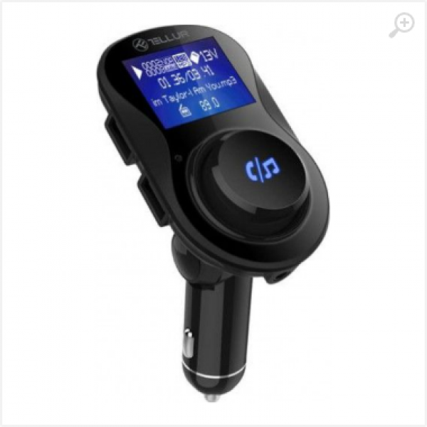 Car FM Transmitter, FMT-B3, Bluetooth, Display, MicroSD, 2 x USB max 3.1A, AUX, Bluetooth, USB, Tellur Black TLL622021