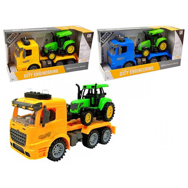 Trailer si tractor cu lumina si efect sonor 27X14X8cm Trailer si tractor cu lumina si efect sonor 27X14X8cm