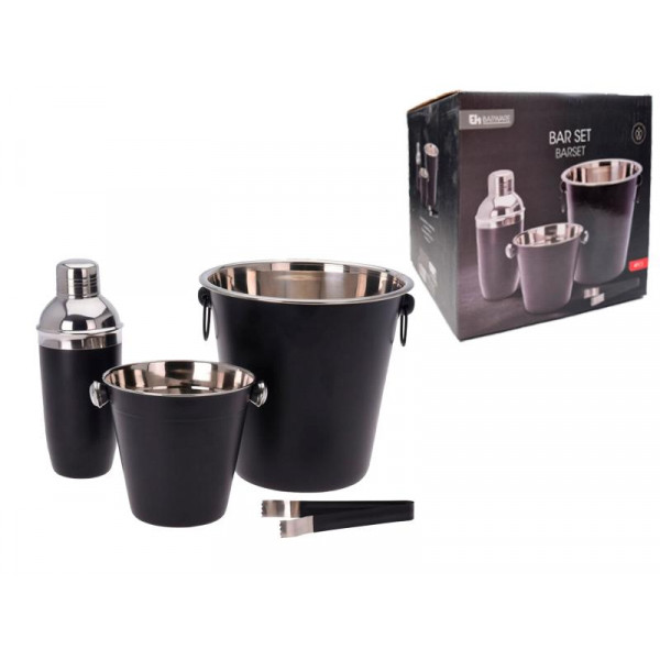 Set pentru bar EH 4buc: galeata pentru gheata, galeata de racire, shaker, clesti Set pentru bar EH 4buc: galeata pentru gheata, galeata de racire, shaker, clesti