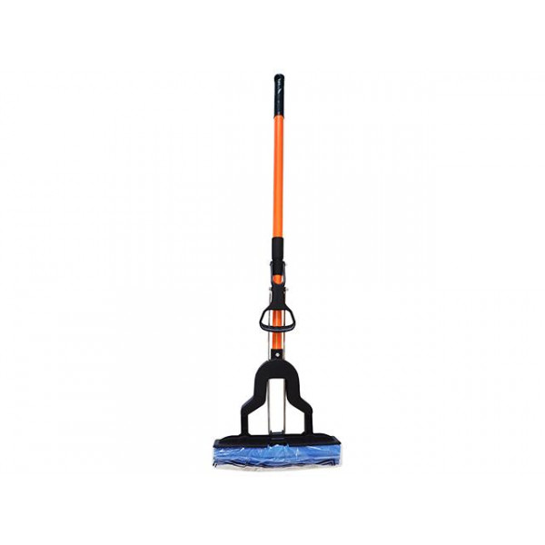 Mop cu storcator "foarfece", duza 28cm, mânăr metalic, rosu