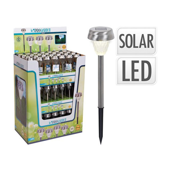 Felinar pe baterie solara "Cui" D8cm, H36cm, inox Felinar pe baterie solara "Cui" D8cm, H36cm, inox