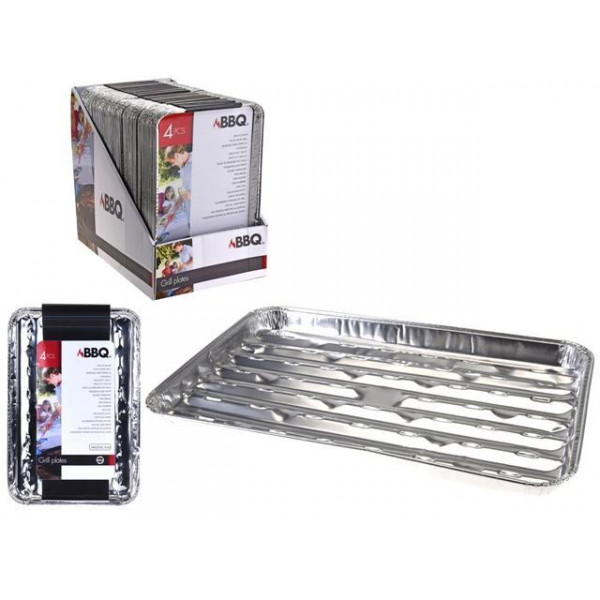 Forme din aluminiu BBQ 4buc, 34X23X2.5cm Forme din aluminiu BBQ 4buc, 34X23X2.5cm