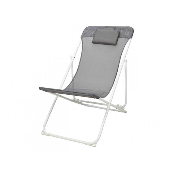Scaun-sezlong pliabil 85X55X87cm, cu perna, gri