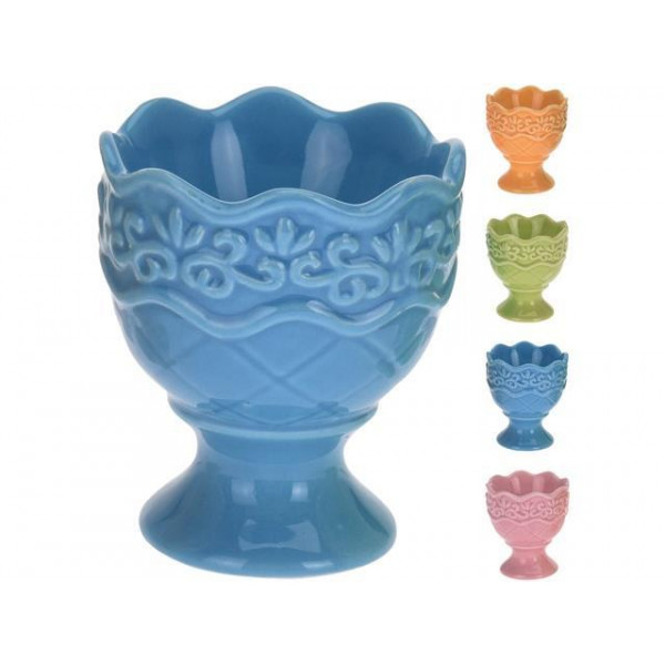 Suport pentru oua "Ornament" 6.5cm, 4 culori, ceramic Suport pentru oua "Ornament" 6.5cm, 4 culori, ceramic