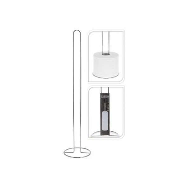 Suport - rezervă de podea pentru hârtie WC Bathroom D13.5X60cm, metal