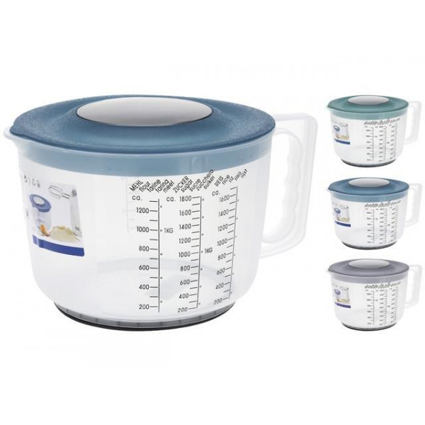 Recipient de masurare pentru mixer 2l, D18cm, 3 culori, plastic Recipient de masurare pentru mixer 2l, D18cm, 3 culori, plastic