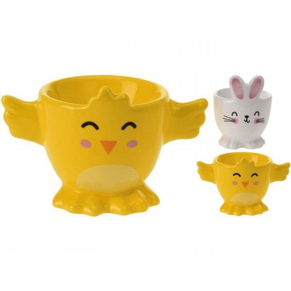 Suport pentru oua "Puisor" 7cm, 2 culori, ceramic Suport pentru oua "Puisor" 7cm, 2 culori, ceramic