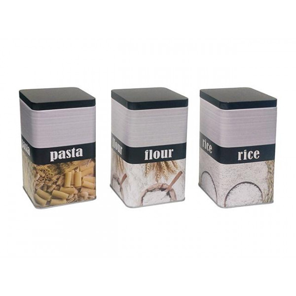 Cutie metalic? EH 10.5X10.5X18cm "Pasta/Rice/Flour" Cutie metalic? EH 10.5X10.5X18cm "Pasta/Rice/Flour"