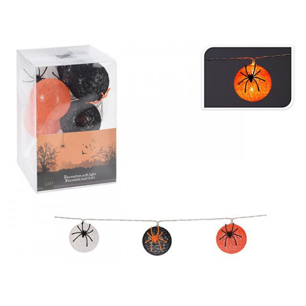 Гирлянда Halloween 10LED D6cm шары из тростника