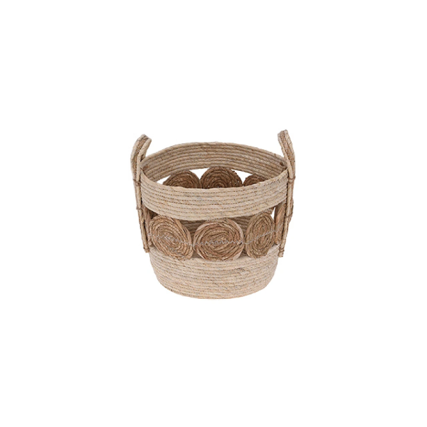 Cos împletit 22X17cm, cu mânere în doua culori Cos împletit 22X17cm, cu mânere în doua culori
