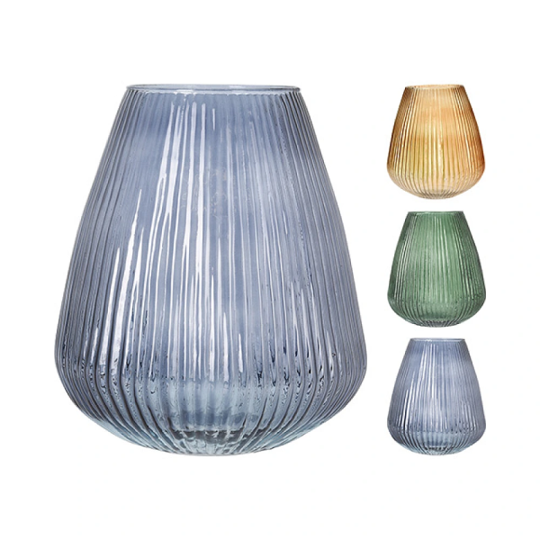 Vaza din sticla "Stripes" H28cm, D24cm, 3 culori Vaza din sticla "Stripes" H28cm, D24cm, 3 culori