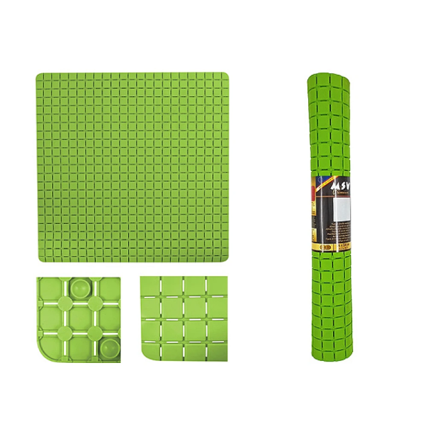 Covoras pentru dus 54X54cm MSV Premium "Pătrat" verde, cauciuc Covoras pentru dus 54X54cm MSV Premium "Pătrat" verde, cauciuc