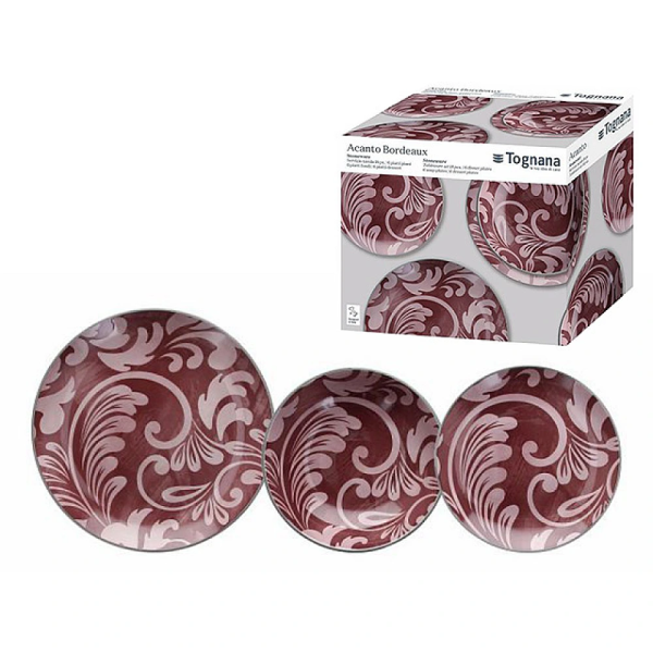 Set de vesela Tognana Acanto Bordeaux 18 piese, ceramica Set de vesela Tognana Acanto Bordeaux 18 piese, ceramica
