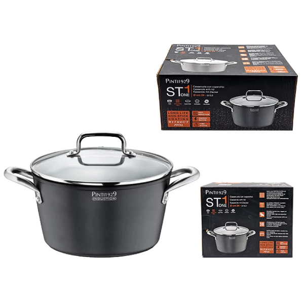 Cratita cu capac Pinti St1 24cm, 5l Cratita cu capac Pinti St1 24cm, 5l