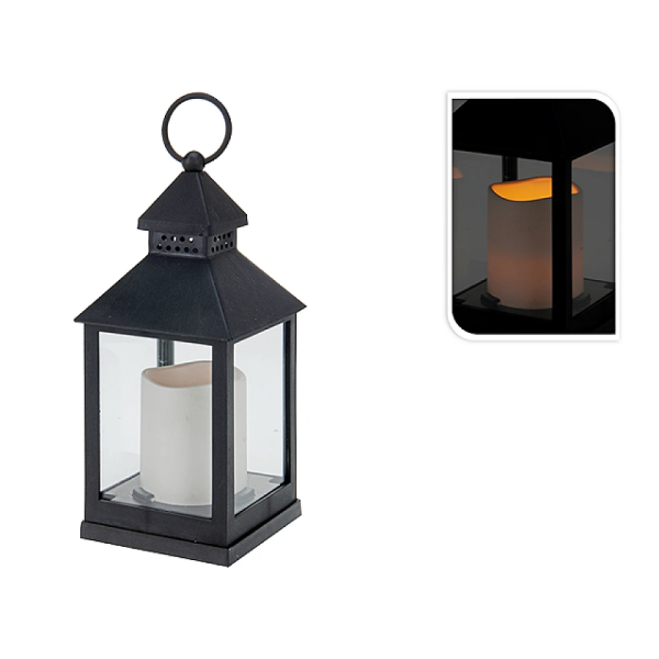 Felinar suspendabil cu lumanare LED 10X10X23сm, negru