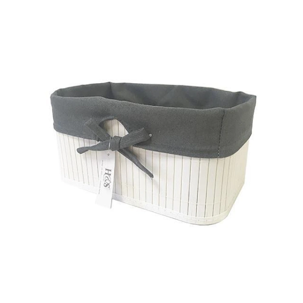 Cos împletit H&S 23.5X13X12cm alb, cu pânză neagră Cos împletit H&S 23.5X13X12cm alb, cu pânză neagră