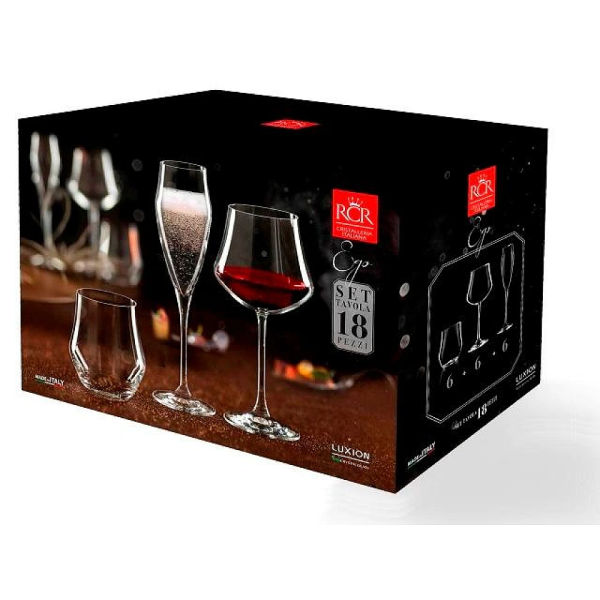 Set 18buc Ego: pocale 6X180ml, 6X430ml, pahare 6X390ml, cristal Set 18buc Ego: pocale 6X180ml, 6X430ml, pahare 6X390ml, cristal