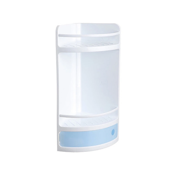 Raft de colt cu 2 nivele Tatay 20X20X50cm, plastic albastru Raft de colt cu 2 nivele Tatay 20X20X50cm, plastic albastru