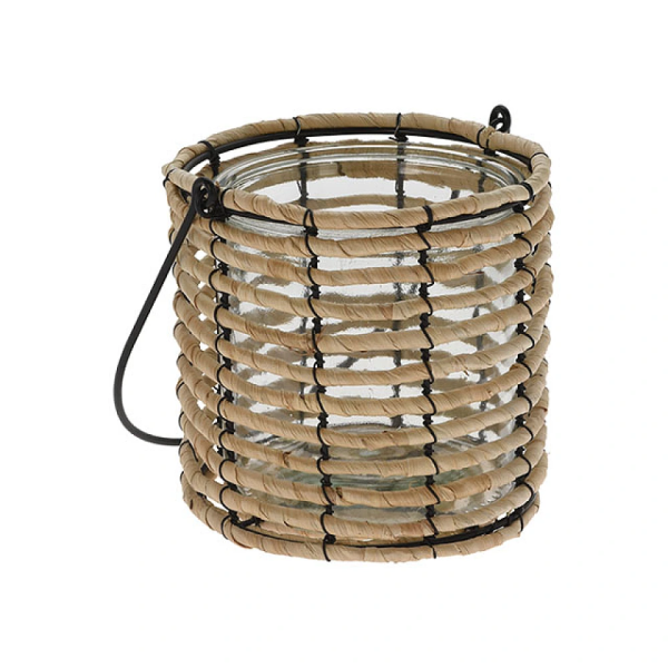 Candelabru spuspendat "Cilindru" 38X20cm, stuf/sticla Candelabru spuspendat "Cilindru" 38X20cm, stuf/sticla