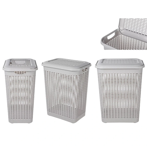 Корзина для белья с крышкой Econova 30l, 37X26X46.5cm, светло-серый Корзина для белья с крышкой Econova 30l, 37X26X46.5cm, светло-серый