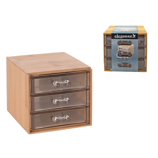 Органайзер 3 ящика бамбук Eleganza 15X12X10cm Органайзер 3 ящика бамбук Eleganza 15X12X10cm