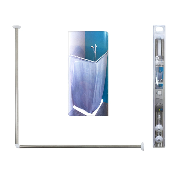 Tijă pentru perdea forma"Г" Tendance 90X90cm, inox Tijă pentru perdea forma"Г" Tendance 90X90cm, inox