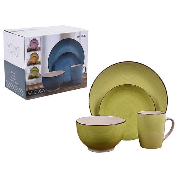 Набор столовой посуды Valencia 16ед, зеленый Набор столовой посуды Valencia 16ед, зеленый