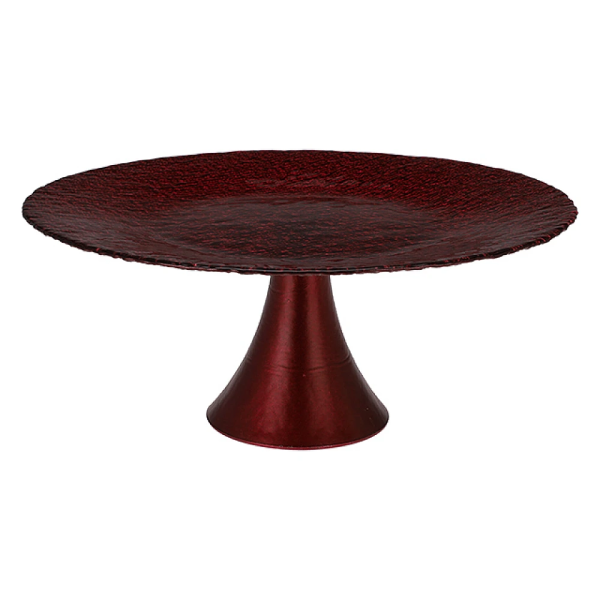 Suport pentru tort pe picior Embossed Drops D28cm, sticla