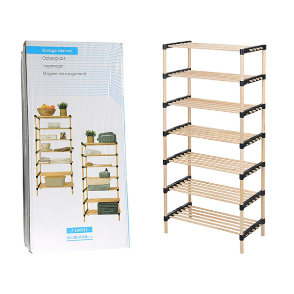 Этажерка из дерева с 7 уровнями Storage Solutions 56X28X110cm Этажерка из дерева с 7 уровнями Storage Solutions 56X28X110cm