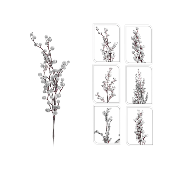 Ramura cu pomusoare albe si sclipici 74cm Ramura cu pomusoare albe si sclipici 74cm