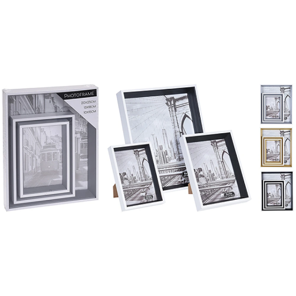 Set rame foto din lemn 3buc (13X18/10X15/20X25cm) Set rame foto din lemn 3buc (13X18/10X15/20X25cm)