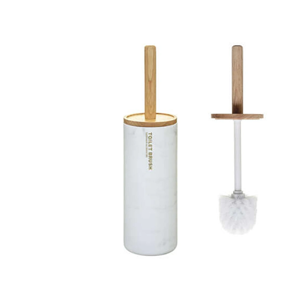 Perie WC cu suport Five Lea, 38cm, plastic/bambus Perie WC cu suport Five Lea, 38cm, plastic/bambus