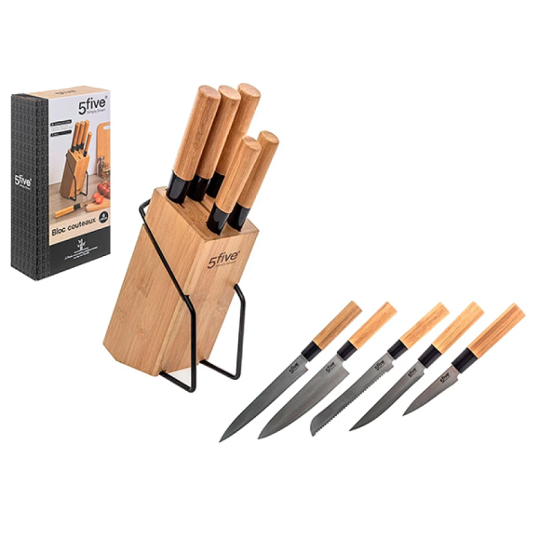 Set cutite 5buc Five cu suport din lemn Set cutite 5buc Five cu suport din lemn