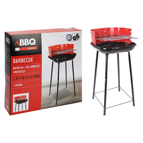 Gratar dreptunghiular cu picioare BBQ D41cm, H74cm, plasa Gratar dreptunghiular cu picioare BBQ D41cm, H74cm, plasa