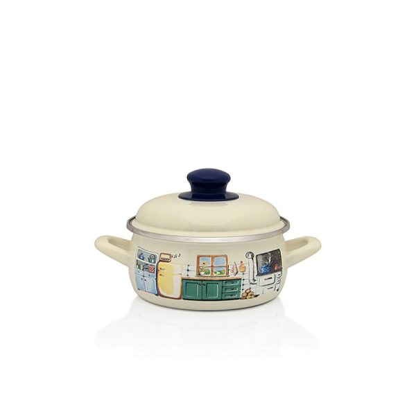 Cratita emailata SweetHome 16cm, 1.5l, capac din metal Cratita emailata SweetHome 16cm, 1.5l, capac din metal