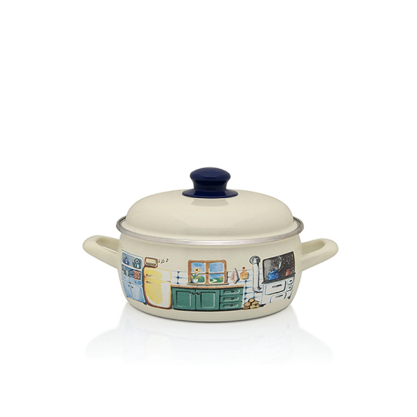 Cratita emailata SweetHome 20cm, 2.9l, capac din metal Cratita emailata SweetHome 20cm, 2.9l, capac din metal