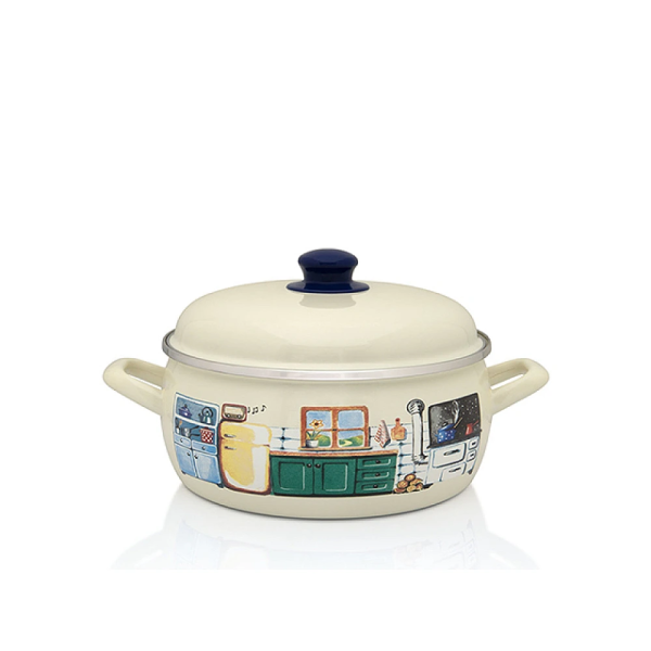 Cratita emailata SweetHome 24cm, 5l, capac din metal Cratita emailata SweetHome 24cm, 5l, capac din metal