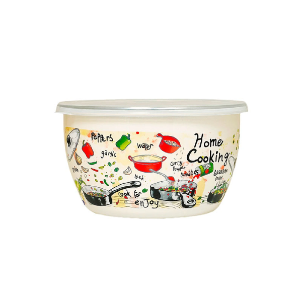 Recipient emailat "Home Cooking" D14cm, 1.1l, capac plastic Recipient emailat "Home Cooking" D14cm, 1.1l, capac plastic